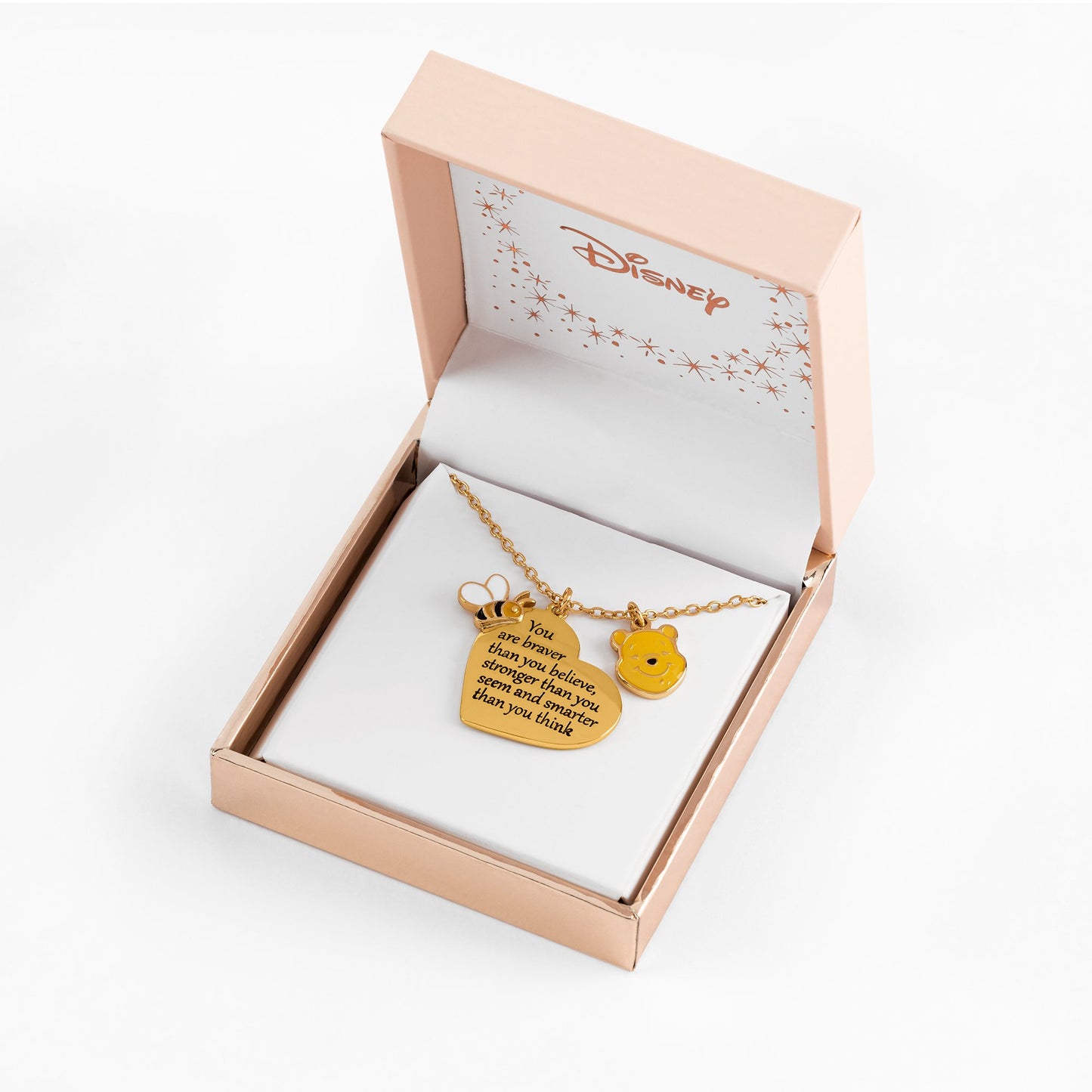 WINNIE L'OURSON - Coeur - Collier en Laiton Plaqué