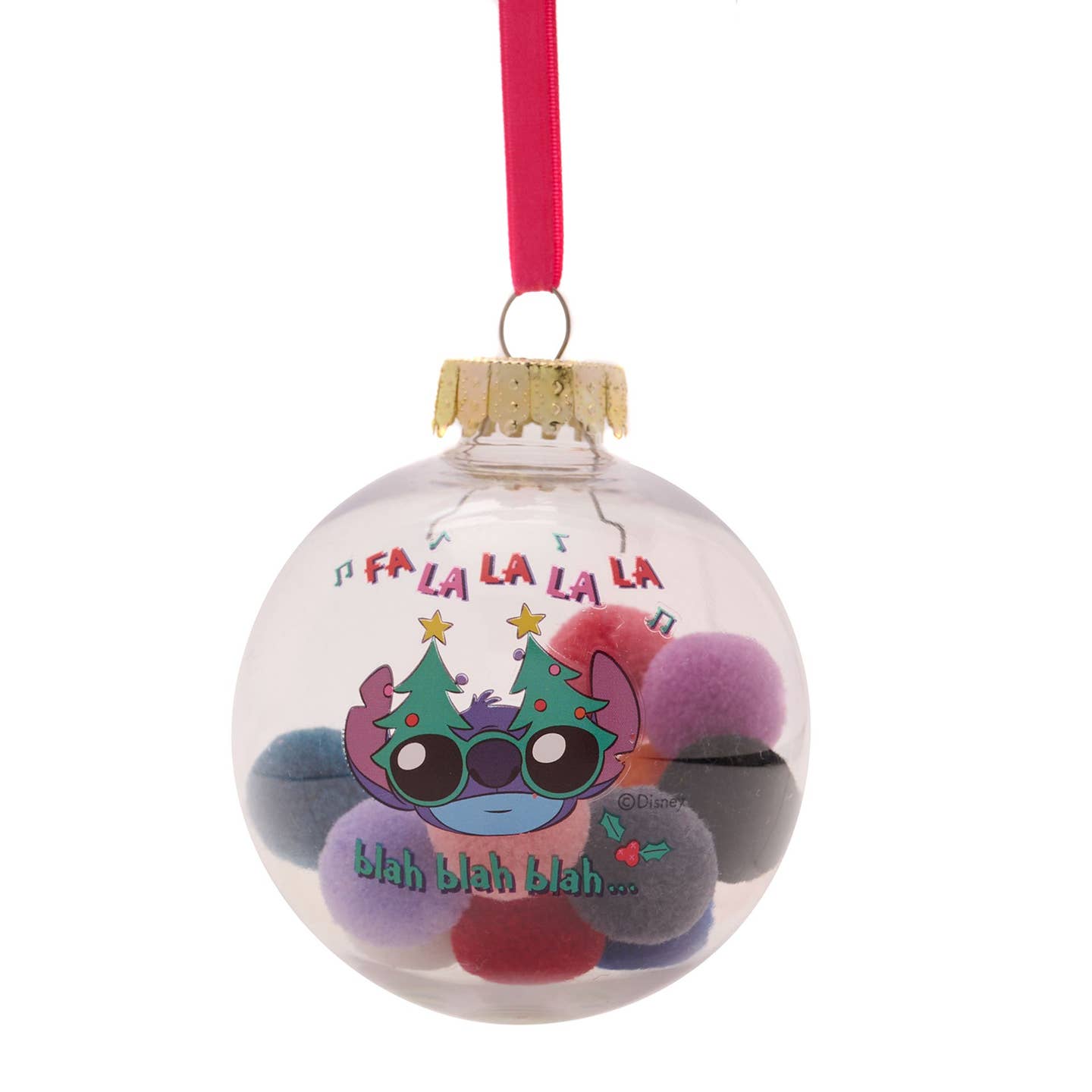 Ensemble de 7 boules de Noël Disney Stitch avec pompons