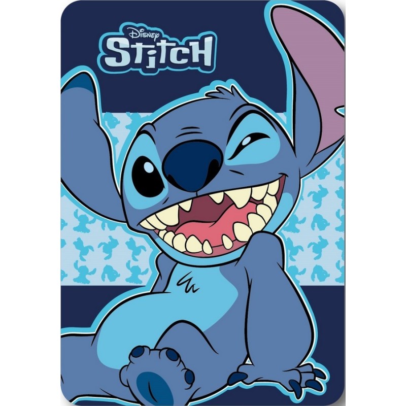 Plaid Polaire Stitch Disney sourire