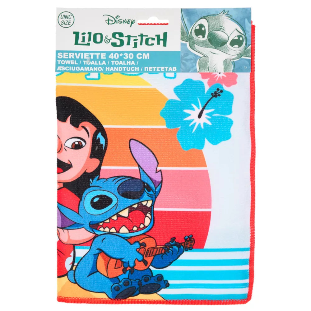 Serviette de toilette, serviette de visage, serviette Disney Lilo et Stitch Sunset 40x30 cm