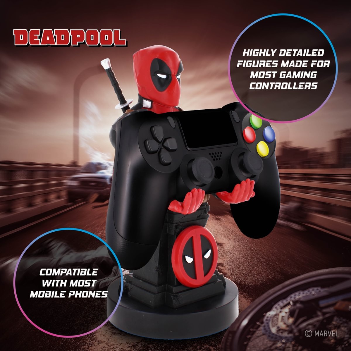 "Support de Manette Deadpool – Accessoire pour Console Gaming ". 20cm