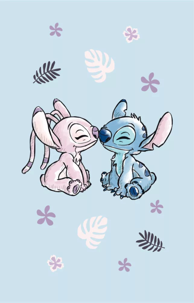 Serviette de toilette bleu clair Disney Lilo et Stitch 30x50cm