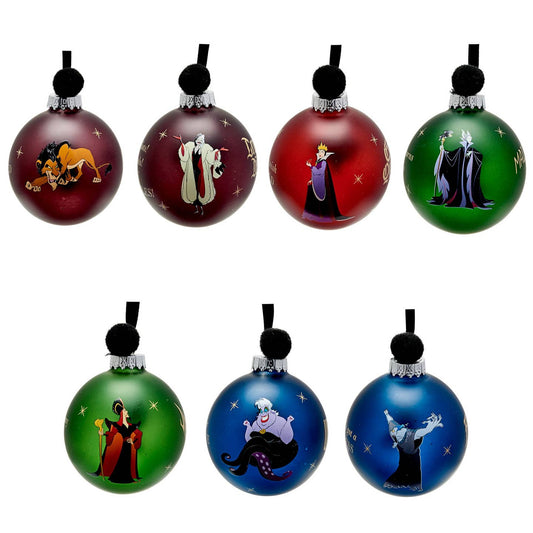 Lot de 7 boules de Noël Disney - Villains