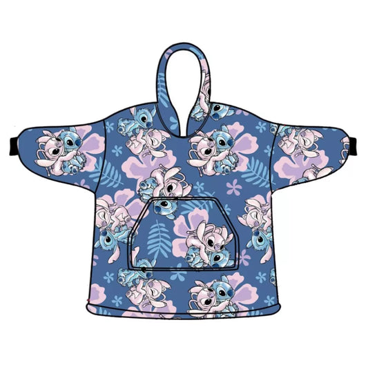 Poncho / Couverture polaire Disney / Stitch & Angel 7-14 ans