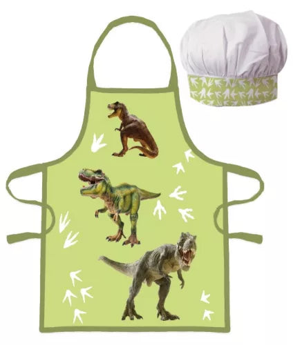 Ensemble Toque + tablier pour enfant Dinosaure / T-rex