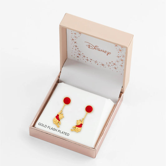 Paire de Boucles d'Oreilles Pendante - Laiton Plaqué  / WINNIE L'OURSON