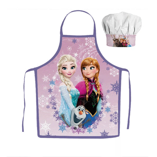 Ensemble Tablier + Toque La reine des neiges