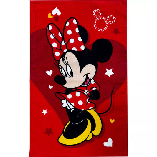 Serviette de toilette Disney Minnie Pretty en rouge, serviette de toilette, serviette 30x50cm