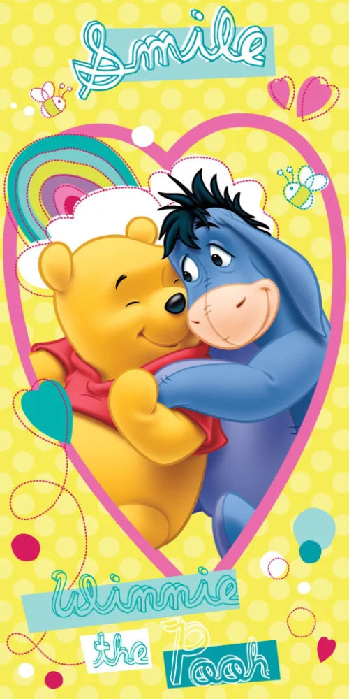 Serviette de bain Disney Winnie l'ourson Smile, serviette de plage 70x140cm