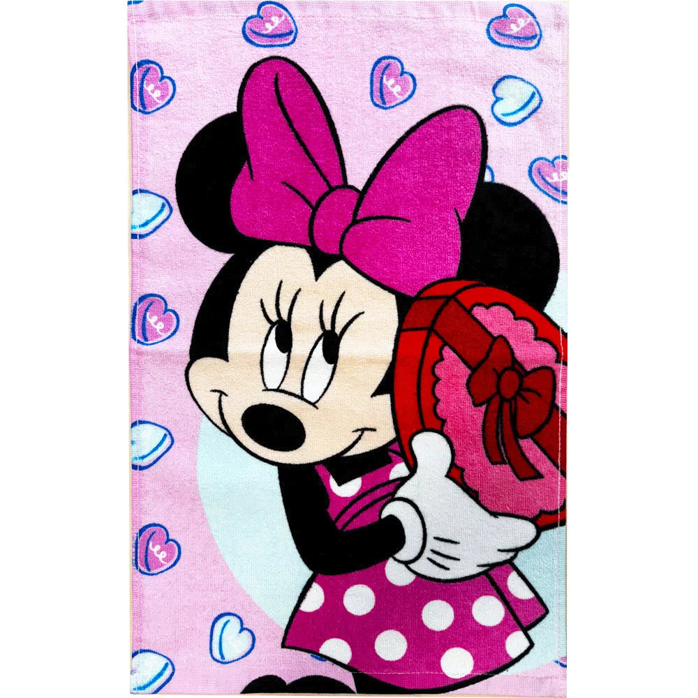 Serviette de toilette Disney Minnie Bonbon Hearts, serviette de toilette, serviette 30x50cm