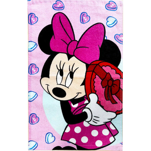 Serviette de toilette Disney Minnie Bonbon Hearts, serviette de toilette, serviette 30x50cm