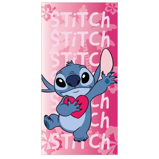 Serviette de bain / serviette de plage 70x140cm - Disney Stitch cœur