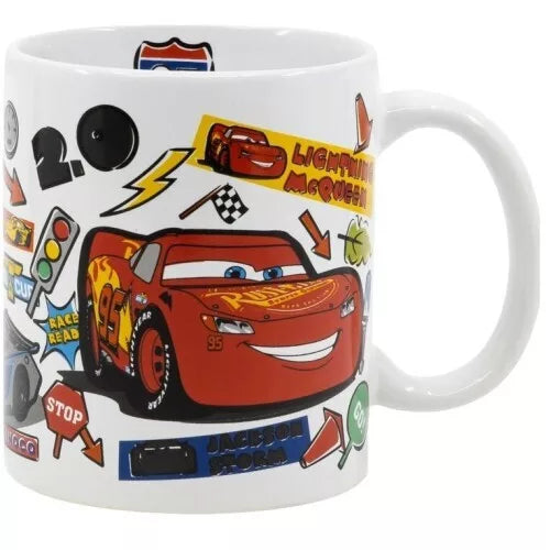 Mug en porcelaine Disney Cars Stickers 325 ml dans un coffret cadeau