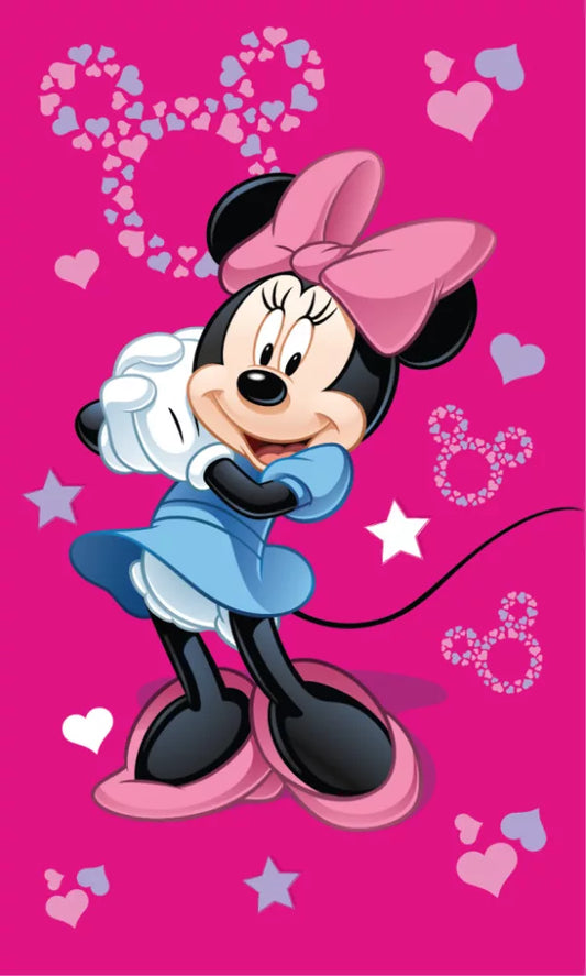 Serviette de toilette et de visage Disney Minnie Pink 30x50cm