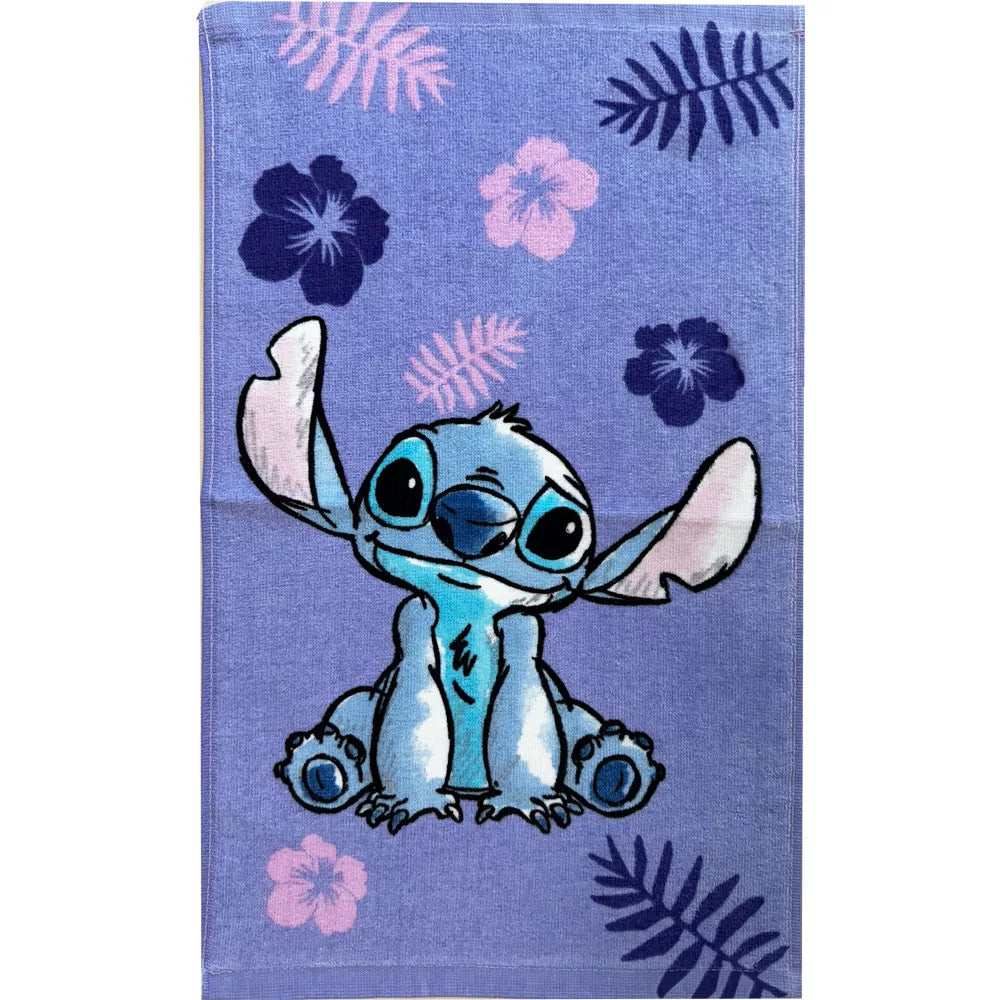 Serviette de toilette, serviette de visage, serviette violette Disney Lilo et Stitch 30x50cm