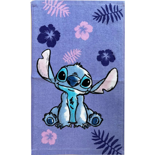 Serviette de toilette, serviette de visage, serviette violette Disney Lilo et Stitch 30x50cm
