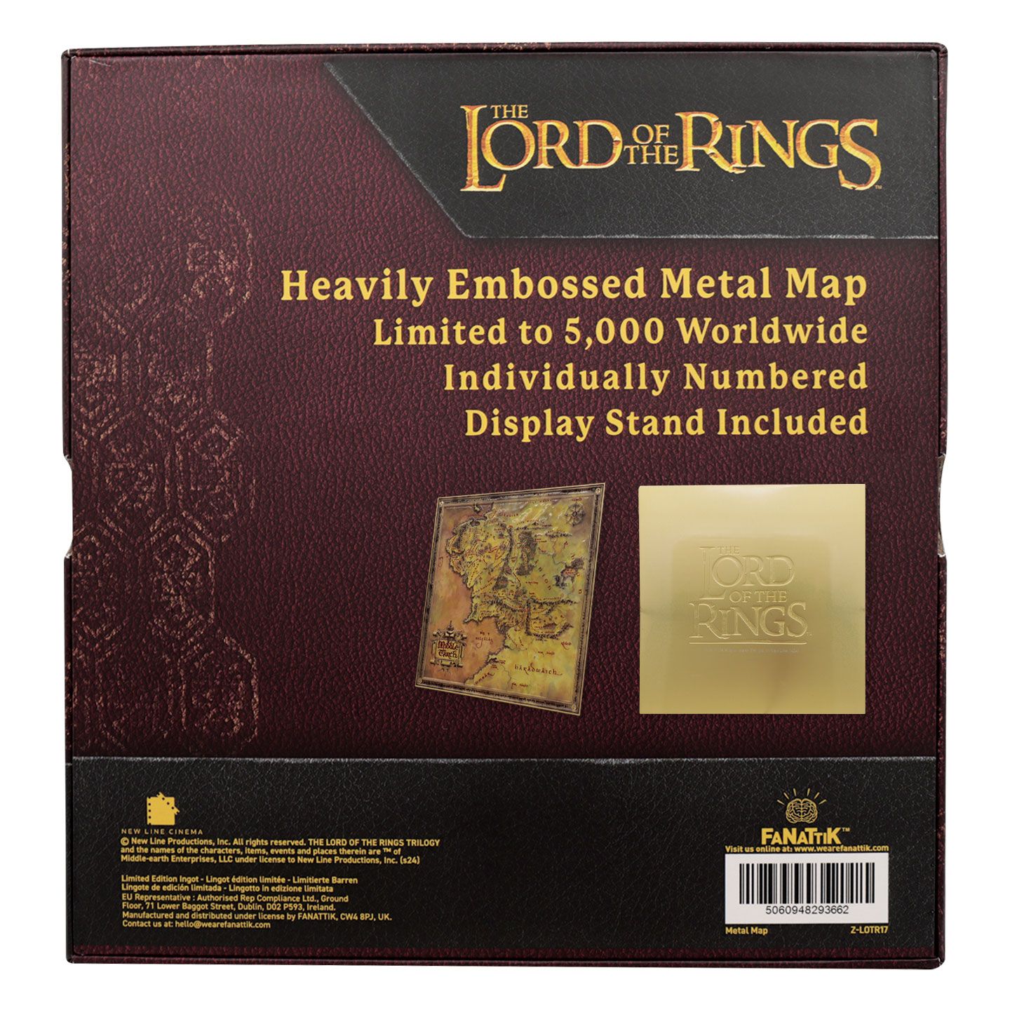 LE SEIGNEUR DES ANNEAUX - Carte en métal Edition Limitée