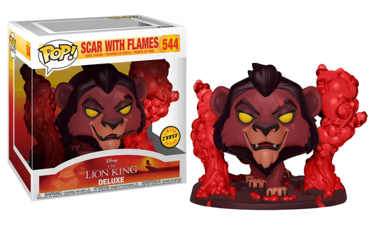 LE ROI LION - POP Deluxe N° 544 - Scar avec flammes avec Chase