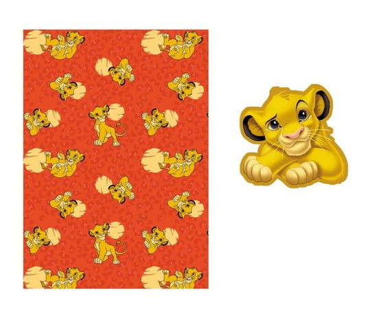 LE ROI LION - Simba - Couverture Corail 100x140cm + Coussin