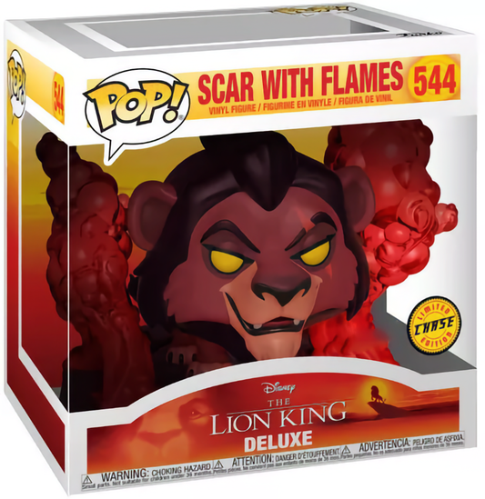 LE ROI LION - POP Deluxe N° 544 - Scar avec flammes avec Chase