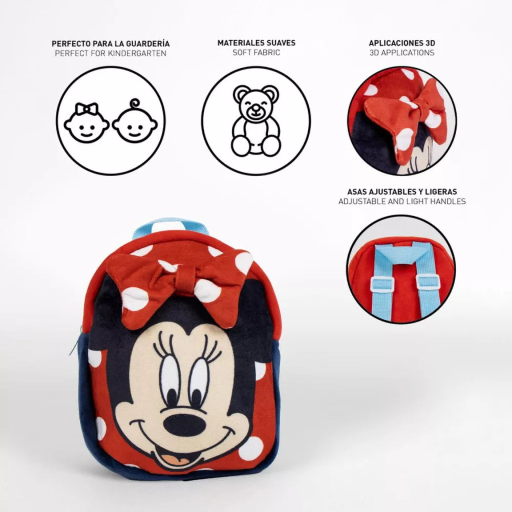 Sac à dos en peluche Disney Minnie, sac 22 cm