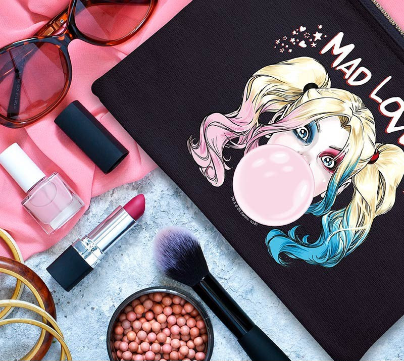 DC COMICS - Trousse à maquillage - "Harley Quinn" - Bleu