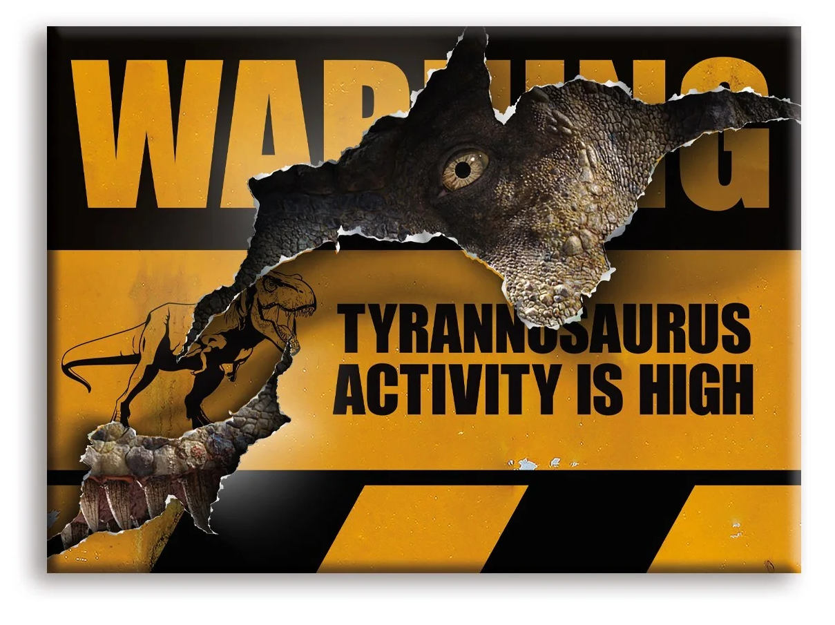 JURASSIC WORLD - Panneau T-Rex - aimant 6.3x8.9cm